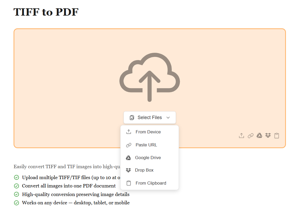 Upload Your TIFF Images